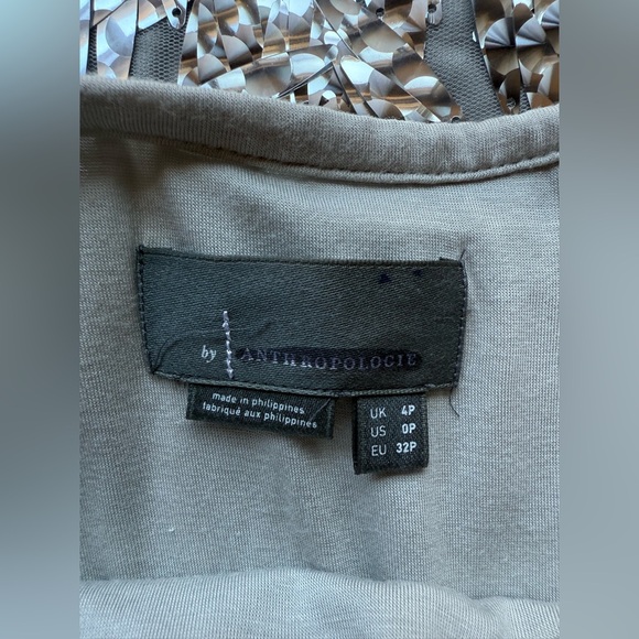 Anthropologie Sz 0P Silver Holographic Fringe Midi Skirt Holiday New Years Party - Picture 8 of 12